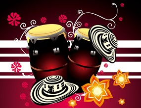 潮流锣鼓矢量图下载